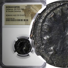 ROMAN.Gallienus AD 253-268 BI Double-Denarius / Fides Trust Goddes Cult NGC (1)
