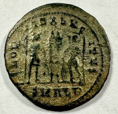 Constantine I, Alexandria, SMALB, RIC VII 58, Soldiers, Nice Desert Patina