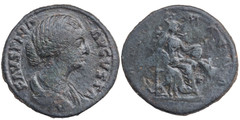 Faustina Minor sestertius Roman bronze coin – MAGNA MATER AD 161–176 RIC 1663