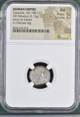 AD 198-217 Roman Empire AD 198-217 AR Denarius Caracalla NGC Ancients AU issue a