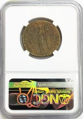 81-96 AD ROMAN EMPIRE DOMITIAN AE DUPONDIUS FORTUNA COIN NGC CHOICE VF ROME MINT