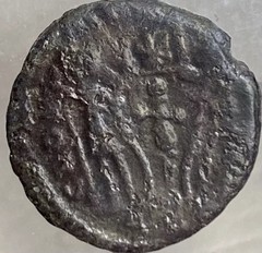 Ancient Roman Coin Emperor Constantine II 330-336AD Two Soldiers Gloria Exercit
