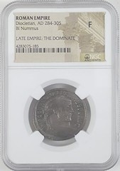 Roman AE Coin of Diocletian (AD 284-305) NGC(F) – Collectible Treasure!