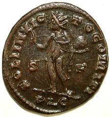 Constantine the Great AE Follis VF+ S-F PLG Lugdunum Lyon Mint Sol Invictus Coin