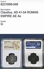 Roman Emperor Claudius I 41-54AD NGC Graded Ancient Bronze As Libertas Standing
