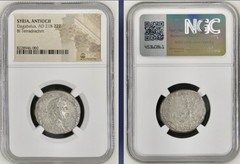 NGC Certified Emperor Elagabalus 218-222 AD Tetradrachm Coin Roman Eagle Genuine