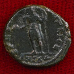 Ancient Roman Empire Coin CONSTANTIUS II Emperor In Military Dress Holding Globe