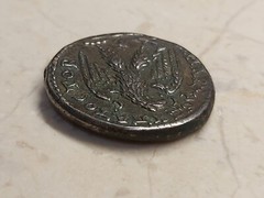 ELAGABALUS 219AD Antioch Eagle Large Authentic Ancient Silver Roman Coin