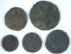Roman Small Bronzes 5 Piece Lot Average 17mm Lot #15