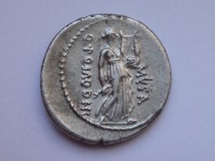 NGC “XF” 5/5-3/5 Q.Pomp. Musa, c.66/56 BC Roman Republic AR Denarius 3.94g/ 20mm