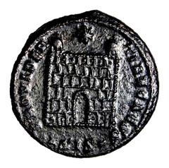 Authentic Ancient Roman Coin Constantius II Follis Siscia Campgate Δ SIS COA