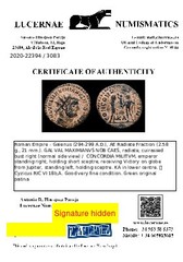 *Lucernae* Galerius Caesar Æ Radiate CONCORDIA MILITVM – KA Cyzicus 294-299 AD
