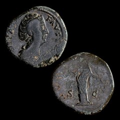 Faustina the Elder AE Sestertius 141 AD Rome Venus Ancient Roman Bronze Coin