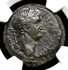 ANTIOCH. Otho, AD 69. AE28, Large SC in wreath, NGC Ch F