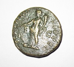 Vespasian dupondius # 498 “small-faced bust” issue