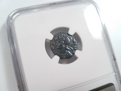 She-Wolf Twins Constantine I NGC AU Roman Empire Nummus Child Remus Romulus Roma