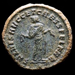 *Lucernae* Maximianus Follis SALVIS AVGG ET CAESS FEL KART / B Carthage 286-305