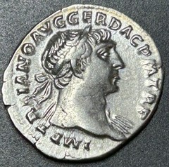 XF-AU Emperor TRAJAN Silver Denarius, AD 98-117 3.2g 19mm