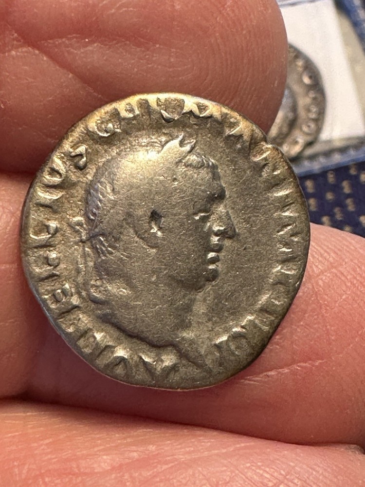Vitellius Silver Denarius / 2 Kids, Ancient Roman , 69AD, VA2, RIC 79 + 1 Slavey