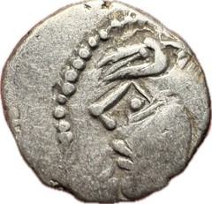 CELTIC GAUL, Aedui. 1st Century BC. Silver Quinarius, Stylized Roma/Horse