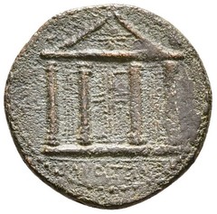 VOLTEIUS 1st Century Fourree Denarius Ancient Counterfit 18mm Juppiter/Temple