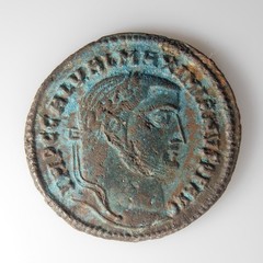 GALERIUS, BRONZE FOLLIS, ALEXANDRIA 305-311 AD. GENIUS REVERSE.