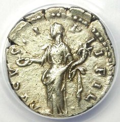 Faustina Junior AR Denarius Silver Coin 157-161 AD – Certified ANACS VF35