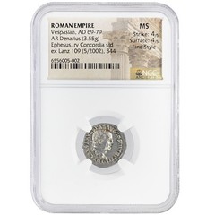 Vespasian AD 69-79 AR Denarius NGC MS