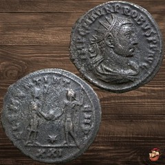 NICE Probus coin (276-282) CLEMENTIA TEMP Antoninianus STAR #t145