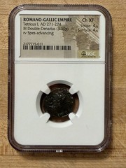 NGC Ch XF Tetricus I AD 271-274 Roman Gallic BI Double Denarius Spes Ancient