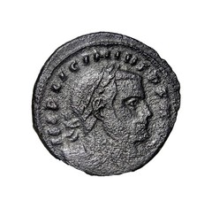 Licinius I. A.D. 308-324. Æ follis (20 mm, 3.64 g, 6 h). Rome, A.D. 314 Sol Roma