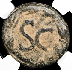 Claudius 41-54 AD, Antioch AE 25 Bronze RARE SC Coin Roman Empire, Authentic NGC