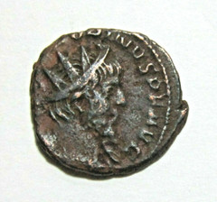 GALLIC EMPERORS. VICTORINUS, 268-270 AD. AE ANTONINIANUS, PAX REVERSE. COLOGNE.