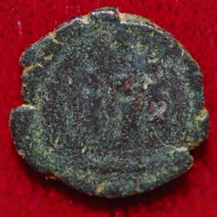 Ancient Roman Empire Coin Of THEODOSIUS II Three Emperors With Spears Shields
