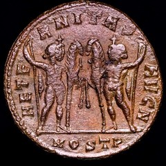 *Lucernae* Maxentius large follis AETERNITAS AVG N. MOSTP Ostia 309-312 A.D.