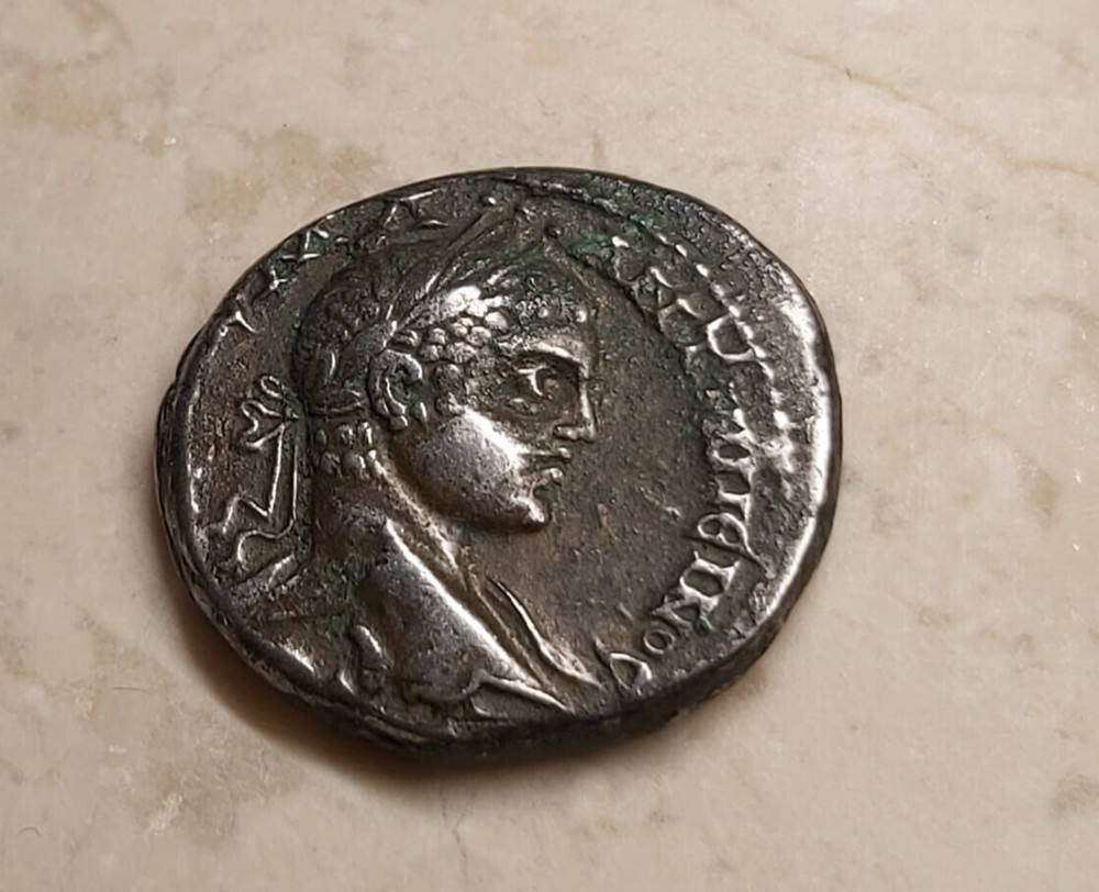 ELAGABALUS 219AD Antioch Eagle Large Authentic Ancient Silver Roman Coin