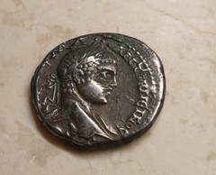 ELAGABALUS 219AD Antioch Eagle Large Authentic Ancient Silver Roman Coin