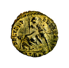 Authentic Ancient Roman Coin Constantius II. AD 337 Æ Half Cent Alexandria Spear