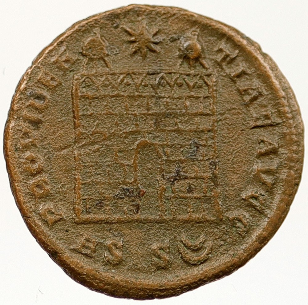 Constantine I the Great EMPIRE Protection GATE 328AD Ancient Roman Coin i121550