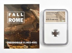 AD 402-450 AE4 Nummus – Theodosius II, Decline & Fall of Rome Ancient Coin – NGC