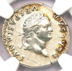 Titus AR Denarius Silver Roman Coin 79-81 AD – Certified NGC Choice VF