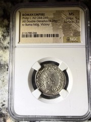 Roman Empire Philip I, AD 244-249 AR Double-Denarius NGC MS