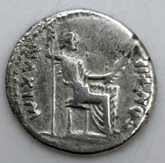 14-37 AD Tiberius AR Denarius Roman Empire Lugdunum 3.66g RIC I 26 Ancient