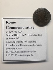 Roman Bronze Follis | VRBS ROMA | She-Wolf & Twins | Constantinople Mint RIC 62