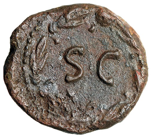 Domitian AE Quadrans “Minerva Portrait & SC in Laurel Wreath”