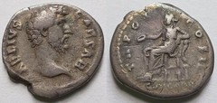 Aelius Caesar AD 137 Roman Silver Denarius Concordia Seated Ancient Coin