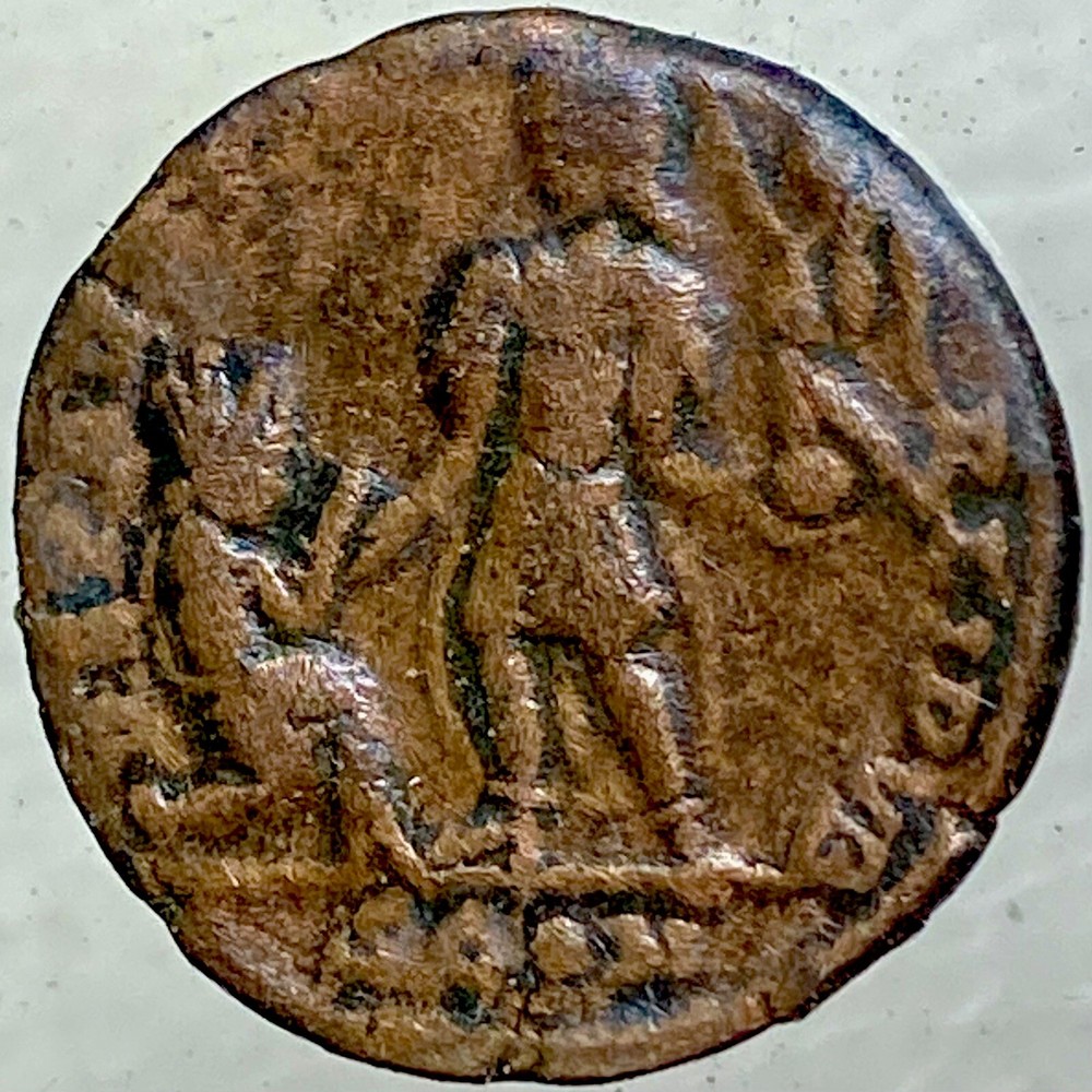 Ancient Roman Coin 378-383 AD Emperor Gratianus Kneeling Female Genuine Gratian