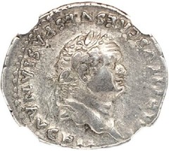 Titus as Augustus, Roman Empire AR Denarius, (79-81 BC) NGC Ch VF