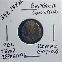 Ancient Roman Coin Emperor Constans 342AD-348AD Battle Scene Fel Temp Reparatio