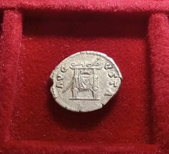 Diva Faustina Senior, died 140/1. AR Denarius struck under Pius Throne & scepter